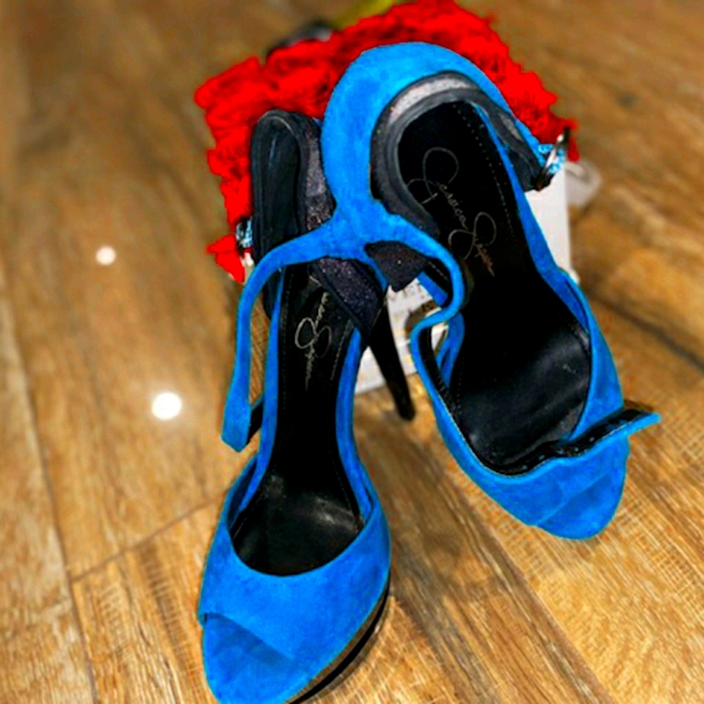 Jessica Simpson Blue Platform Pumps